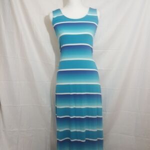 NwOt.  Merona blue and white full maxi dress.